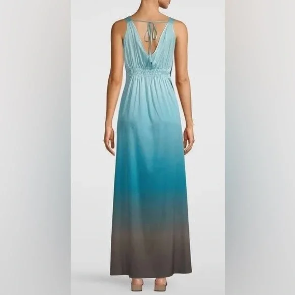 White House Black Market Women’s Dress Ocean ombre Expreso Size M - Picture 2 of 12